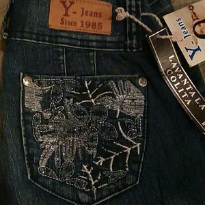 Y Jeans Stud rear pockets sz 3